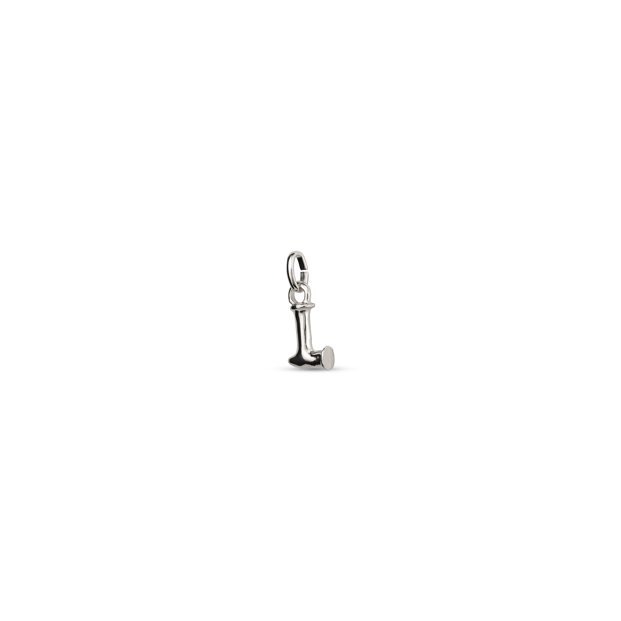 Sterling silver-plated charm with small letter L, Silver, large image number null